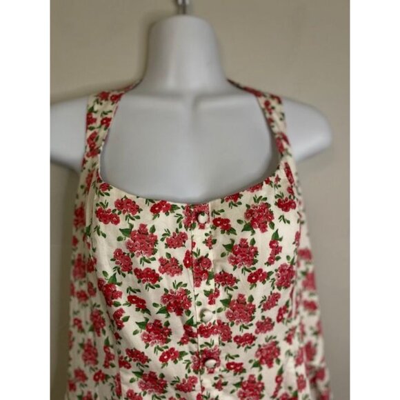 NWT Wild Fable Pink Floral Halter Romper Ruffled Hem Adjustable Tie Back L Boho - Picture 3 of 9